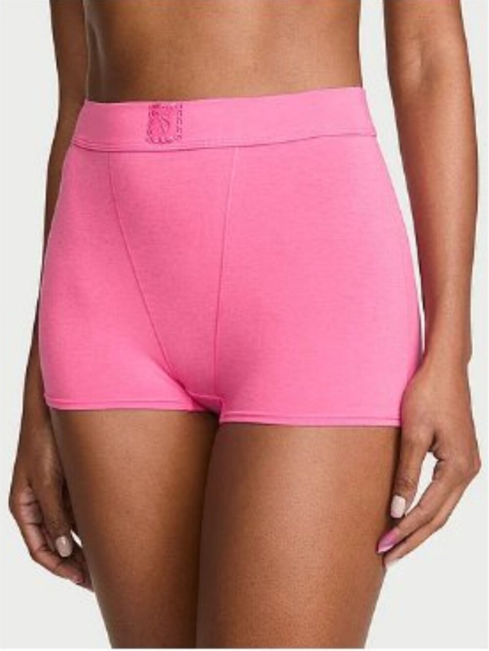 NWT Victoria's Secret Black Boyshort Rhinestone VS Logo